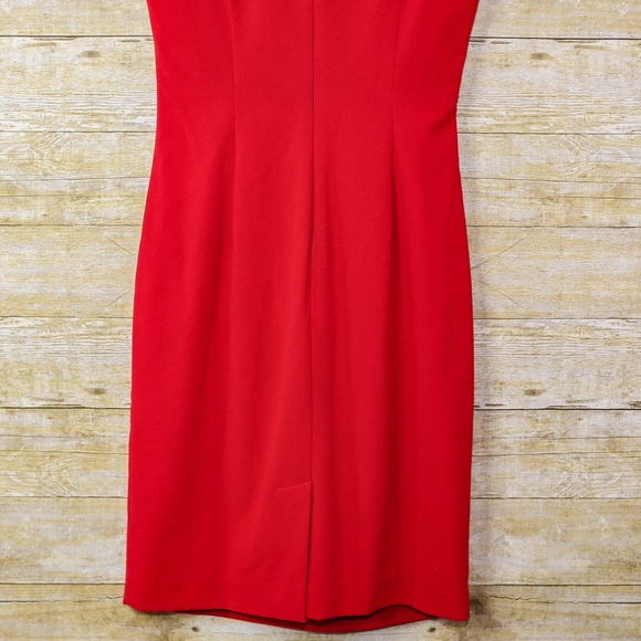 Clavin Klein Sleeveless Cocktail Mini Dress Red 4 - Picture 5 of 6